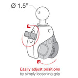 RAM® Tough-Claw™ Small Clamp Mount with Round Plate Adapter - Short (RAM-202-B-400U)