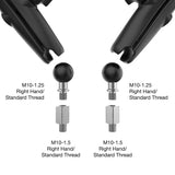 RAM® Tough-Mirror™ Kit with M10-1.25 Bases + M10-1.5 Adapters - Long Arm (RAM-B-349-M1015-C-465RL)