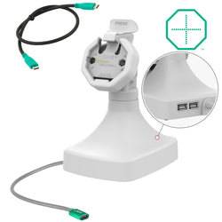 GDS® Uni-Conn™ Powered Tilt & Swivel Dock with USB-C + Data - Gray (RAM-GDS-DOCK-D14-U3C-2A-GRY)