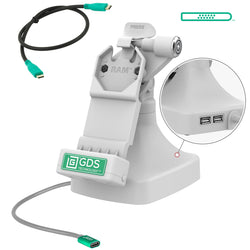 GDS® Uni-Conn™ Locking Tilt & Swivel Dock with USB-C + Data - Gray (RAM-GDS-DOCKLR-D14-U1C-2A-GRY)