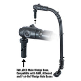 RAM® Transducer Mount with 18" Rod and Wedge Base for Hobie & Scotty (RAM-B-316-18-TRA1-354)