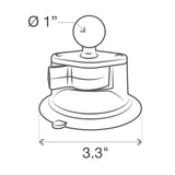 RAM® Twist-Lock™ Composite Suction Cup Base with Ball (RAP-B-224-1U)